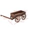 Brown Fir Wood Garden Barrel Planter Wagon with Wheels and Handle